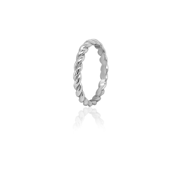NWT Hailey Rhode Rope Ring // Sterling Silver (Size 8) - Picture 1 of 2